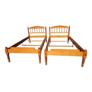 Antique Oak Twin Bedframes - a Pair For Sale
