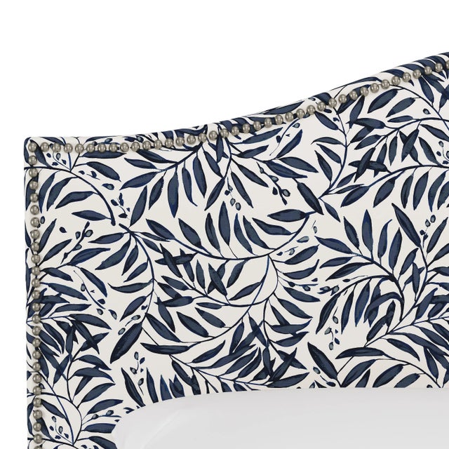 Spritely Home Ashland Bed in Blue Voysey Vine, California King For Sale - Image 4 of 6