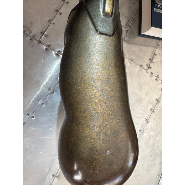 1990s Vintage Bronze Armored Horse Sculpture by Loet Vanderveen, Limited Edition 2/750 For Sale - Image 5 of 8