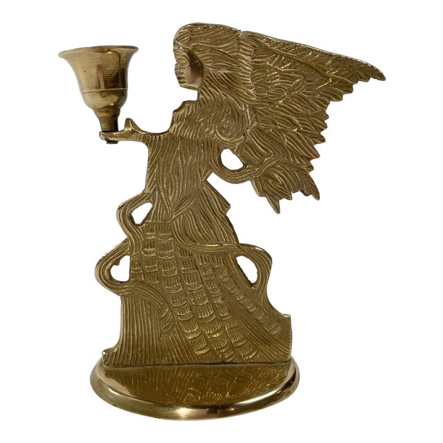 Brass Angel Candle Holder Chairish