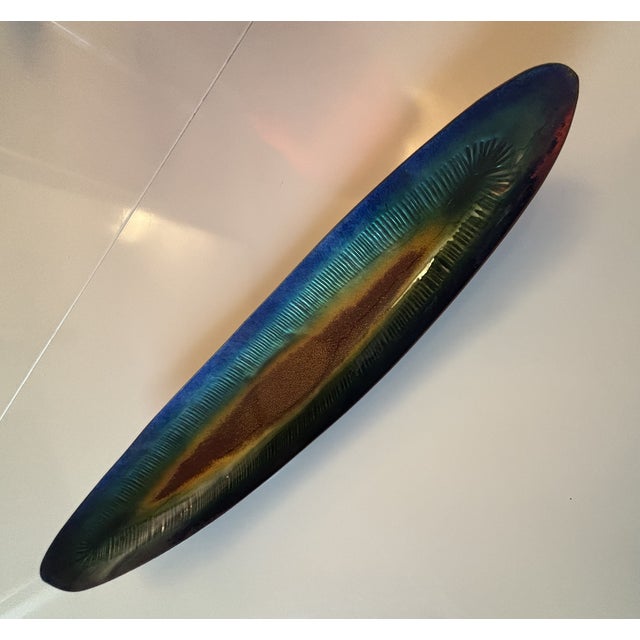 Blue Large Enamelled Bowl by Franco Bastianelli for Laurana Pesaro, 1960s For Sale - Image 8 of 13