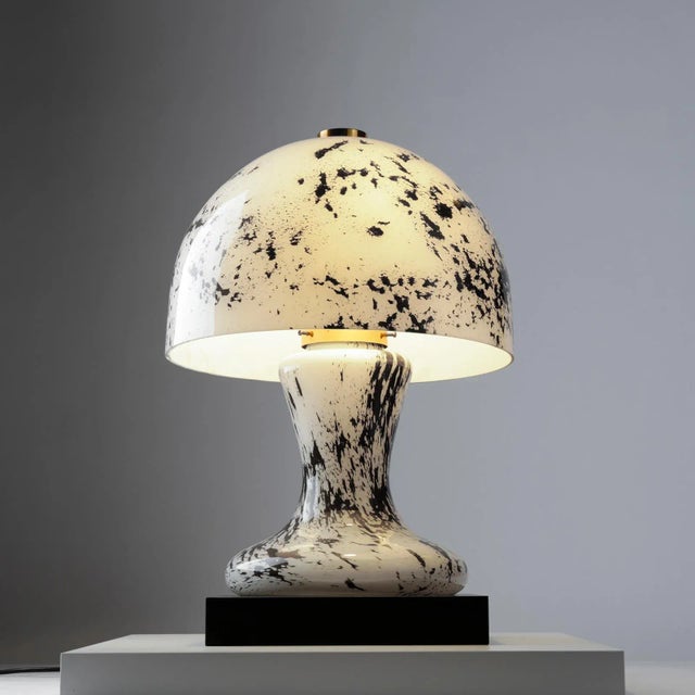 Mid-Century German White Hand-Blown Heavy Glass Table Lamp from Süssmuth, 1960s For Sale - Image 4 of 9