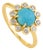 1.25ct Turquoise & Diamond Floral Vintage Cocktail Ring Size 6.5 in 14k Yellow Gold For Sale