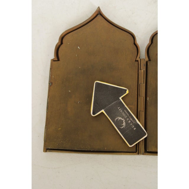 Antique Russian Polyptych With Enamel Travel Icon For Sale - Image 12 of 12