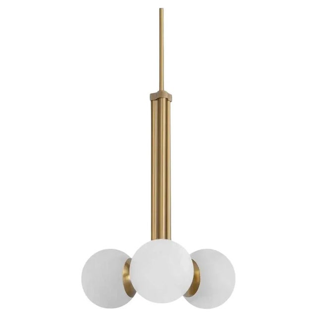 Metal Tubular Md Brass Pendant Light by Schwung For Sale - Image 7 of 7