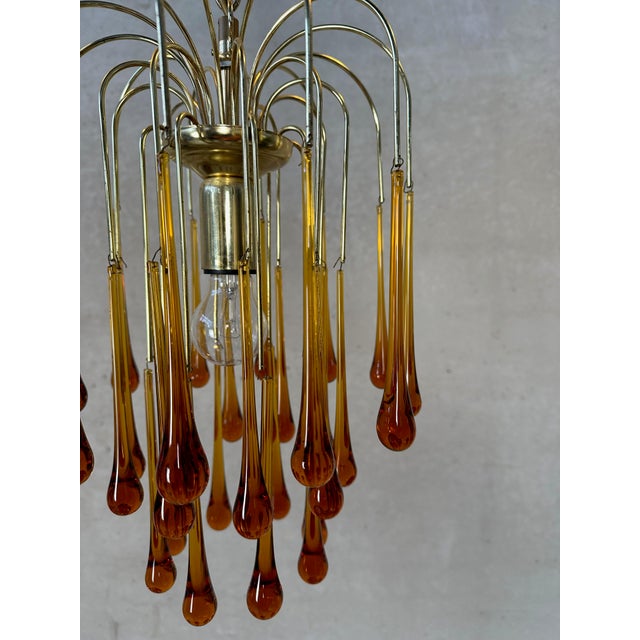 Vintage Amber Teardrop Chandelier For Sale - Image 5 of 8