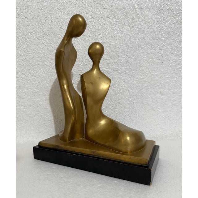 Itzik Ben Shalom, Itzik Benshalom Israeli Bronze Sculpture Homage to Henry Moore Couple of Lovers For Sale - Image 11 of 13
