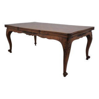 Trouvailles French Louis XV Carved Walnut Dining Room Table For Sale