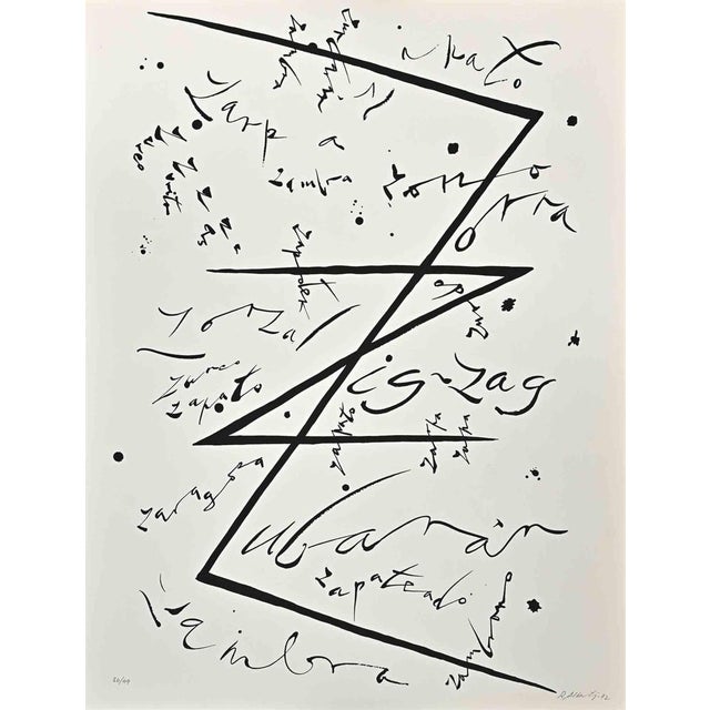 Modern Rafael Alberti, Letter Z, Lithograph, 1972 For Sale - Image 3 of 4