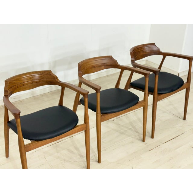 Danish Style Dining Chairs, Set of 3 For Sale - Image 3 of 13