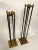 Mid Century Transitional Black Metal and Brass Candlesticks, a Pair For Sale In Houston - Image 6 of 12