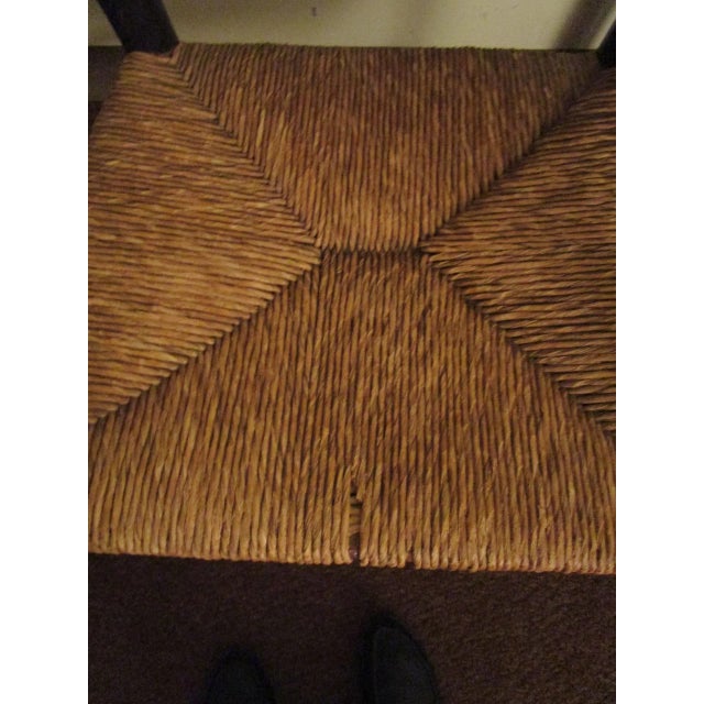 18thc American Stenciled Ladderback Chair With Rush Seat and Original Finish For Sale - Image 12 of 12