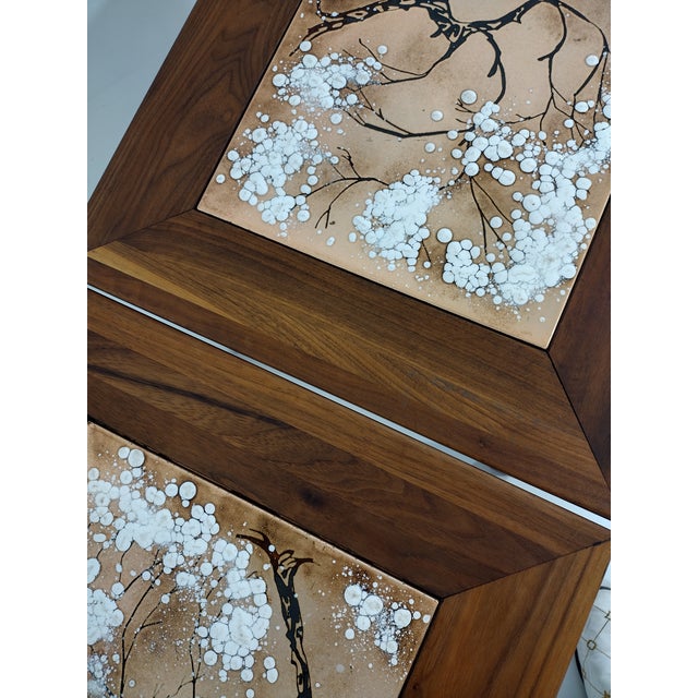 1970s 1970s Tile Top Walnut End Tables - a Pair For Sale - Image 5 of 13