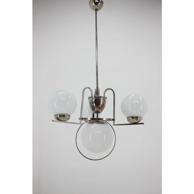 Bauhaus Bauhaus Chrome Chandelier, 1930s For Sale - Image 3 of 9