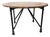 Vintage Solid Elm and Cast Iron Round Reclaimed Table From Retired Restoration Hardware Collection For Sale