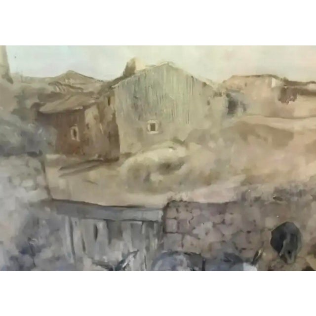 Mid-Century Modern Large Mid Century Spanish Oil on Canvas Painting - Tres Burros, Signed and Dated For Sale - Image 3 of 12