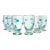 Mexican Aqua Blue Confetti Raised Pebble Mexican Blown Footed Tumbler Glasses - 6 pcs For Sale