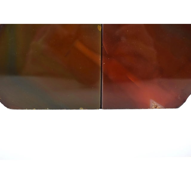 Mid 20th Century Mid 20th Century Red Agate Natural Geode Stone Bookends - a Pair For Sale - Image 5 of 9