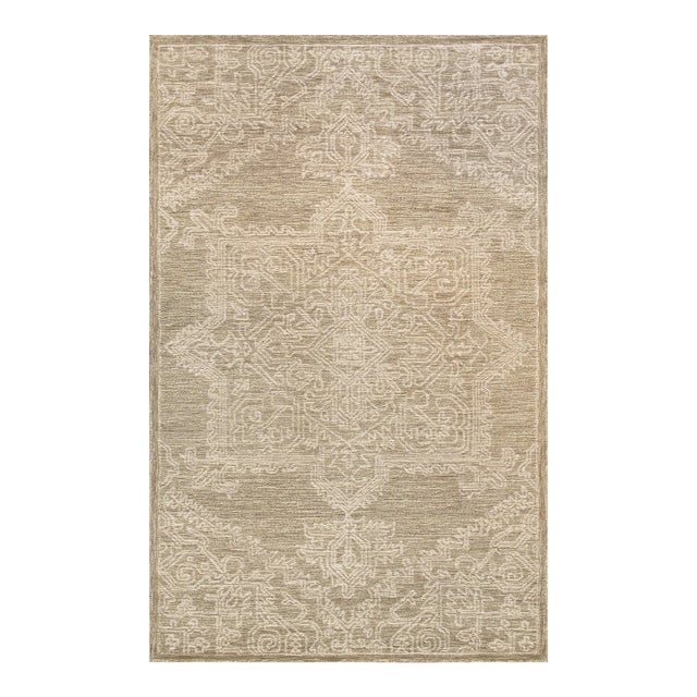 Pasargad Home Modern Green Area Rug, 5' 0'' X 8' 0'' For Sale