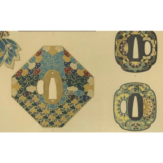 Title: intricate japanese sword fittings and ornaments – plate vi from section vii : this vibrant chromolithograph, plate...