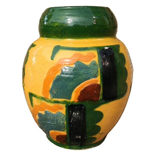 Art Deco Glazed Ceramic Vase, 1950s For Sale - Image 6 of 6