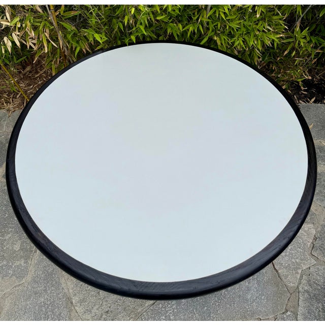 Design Within Reach Vintage Flip-Top Pedestal Ebony Oak and Laminate Dining Table For Sale - Image 4 of 11