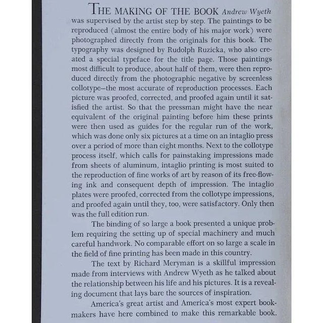 Vintage Andrew Wyeth by Richard Meryman First Edition Art Book For Sale - Image 9 of 10