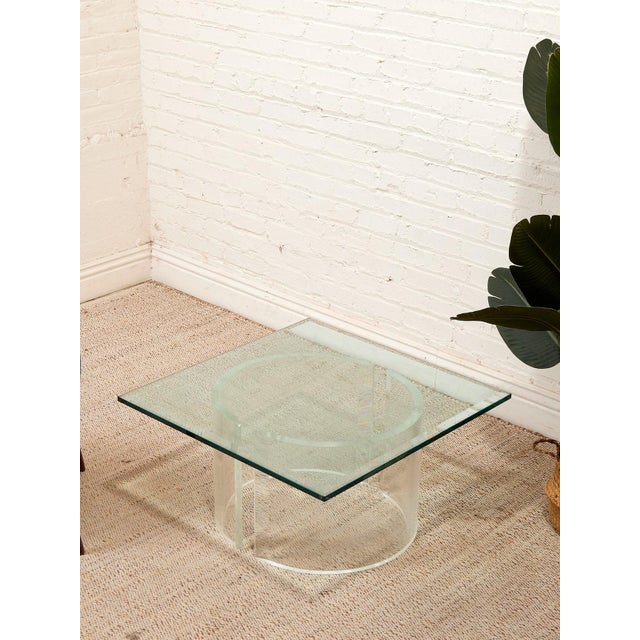 Plastic Mid 20th Century Lucite Table Open Circle Base For Sale - Image 7 of 11