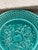 19th Century French Green Fruits & Rose Majolica Plate. One hairline.