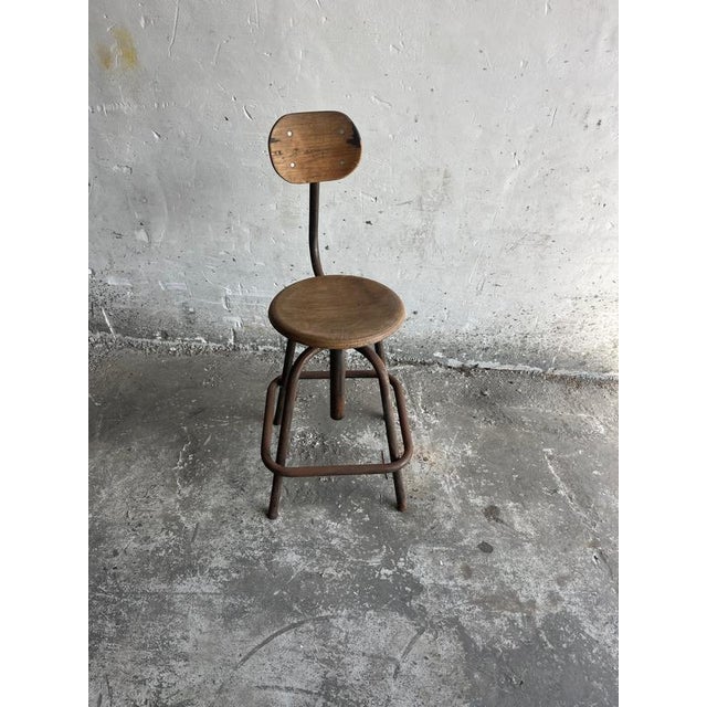 Industrial Adjustable Workshop Stool, 1930s For Sale - Image 6 of 7
