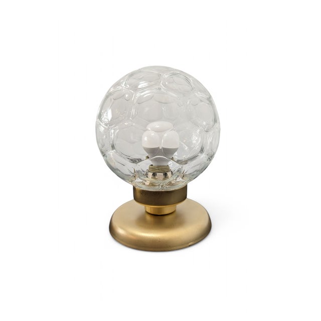 Pair of brass and blown glass table lamps from the 1970s. Perfect condition, electrical components fully tested and...