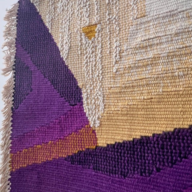 Purple C. 1960s Modernist Handwoven FIber Art Textile Panel by Věra Drnková-Žáreck For Sale - Image 8 of 9