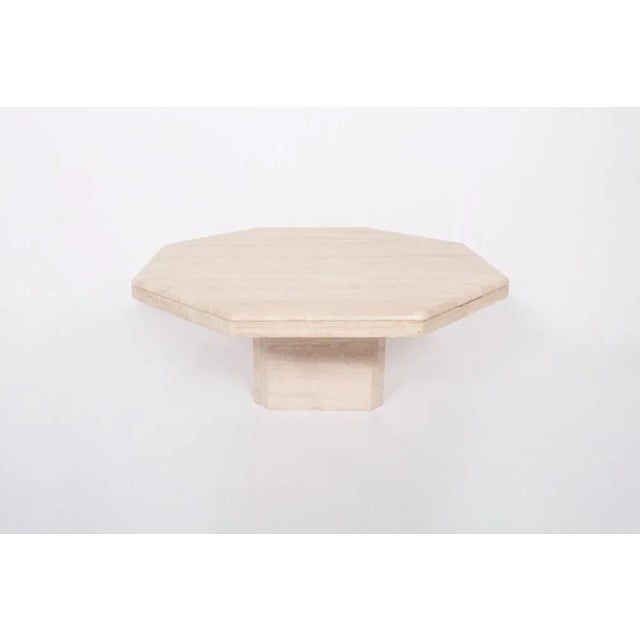 Beige Vintage Italian Travertine Coffee Table For Sale - Image 8 of 9
