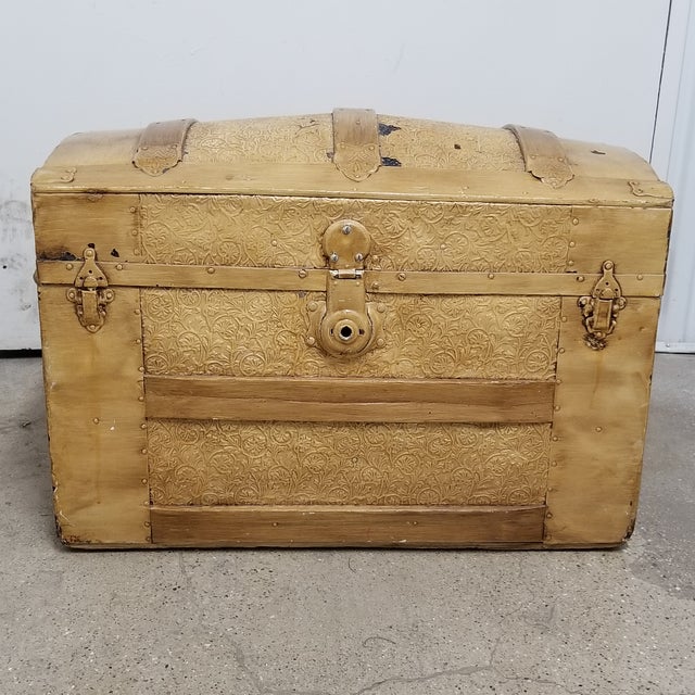 Antique Humpback Domed Steamer Trunk Chairish