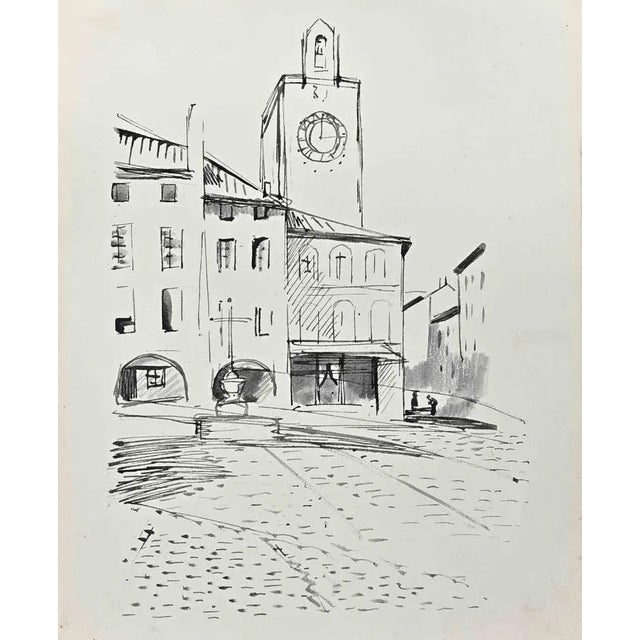 Hermann Paul, The Church, Original Drawing, Early 20th-Century For Sale - Image 3 of 3