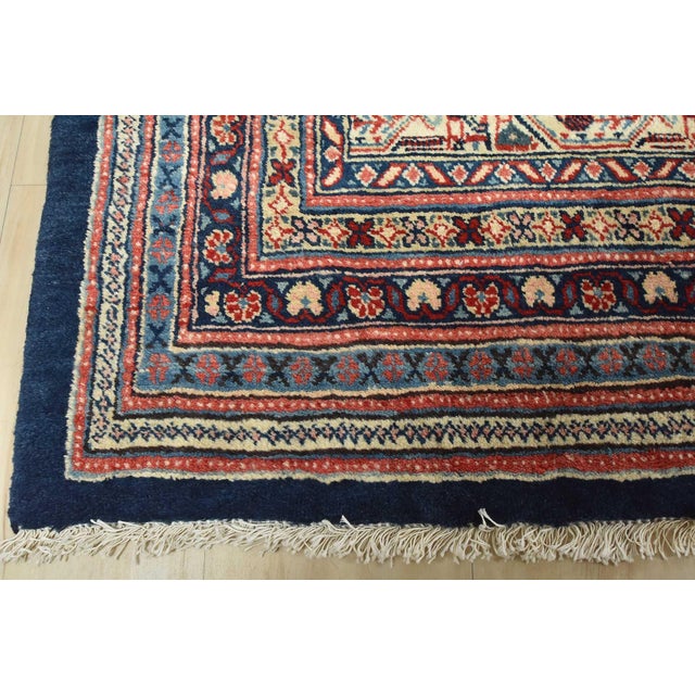 Mir Rug 10'6'' X 15'8'' Blue Wool Vintage Traditional Hand-Knotted Carpet For Sale - Image 12 of 15