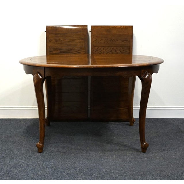 Wood High End Vintage Solid Oak Early American Traditional 88" Oval Dining Table For Sale - Image 7 of 11