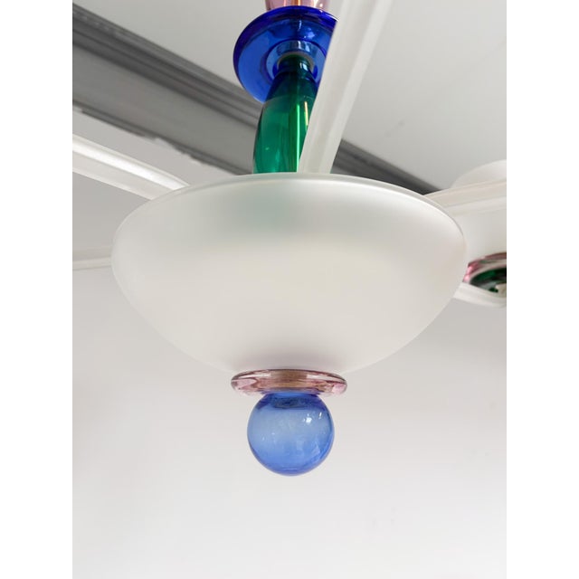 Blue Italian Murano Glass Chandelier, 1960s For Sale - Image 8 of 18