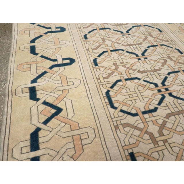 Mid 20th Century Galerie Shabab Collection Mid-20th Century Turkish Anatolian Art Deco Style Accent Rug For Sale - Image 5 of 10