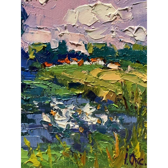 Oil Painting Geese Are Swimming in the Lake Oksana Ivanyuk For Sale - Image 10 of 11
