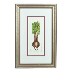 Vintage Hand Colored Etching Barbie Tidwell "Beets" Still Life Original Signed Art Print
