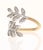 Natural Diamond 0.28 Carat Leaf Wrap White Gold Yellow Gold Statement Ring, Size 7.5 For Sale - Image 4 of 8