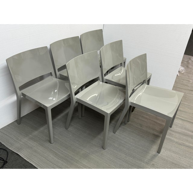 Contemporary Piero Lissoni for Kartell Lizz Stacking Chairs, Set of Six For Sale - Image 3 of 12