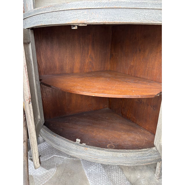 Sky Blue Antique Painted Swedish Corner Cabinet For Sale - Image 8 of 8
