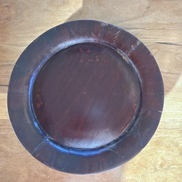 Vintage Chinese Wooden Plate Rack w/ 12 Lacquered Plates Hand Marked Export For Sale - Image 4 of 8