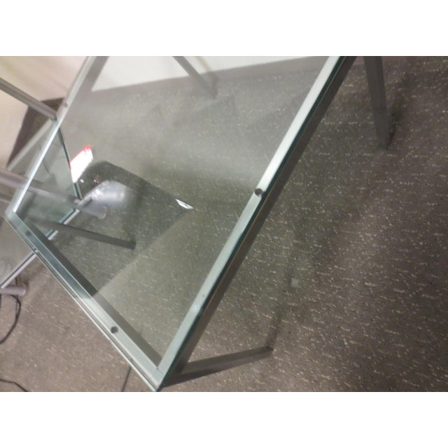 Florence Knoll Florence Knoll Rectangular Coffee Table With Satin Chrome Base and Glass Top For Sale - Image 4 of 6
