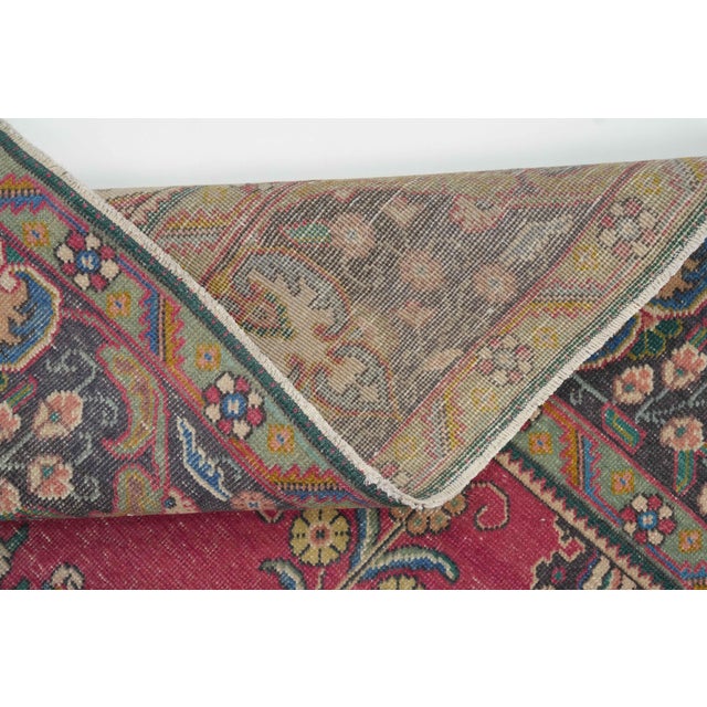 1970s Vintage Persian Handmade Wool 10x12 Red Area Rug For Sale - Image 11 of 11