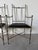 Vintage Alberto Orlandi Giacometti-Style Metal Armchairs With Black Leather Seats – Pair For Sale - Image 9 of 17