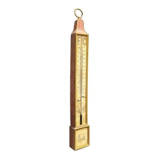 Early 19th Century Italian Folk Art Wall Thermometer With Pastoral Scenes For Sale
