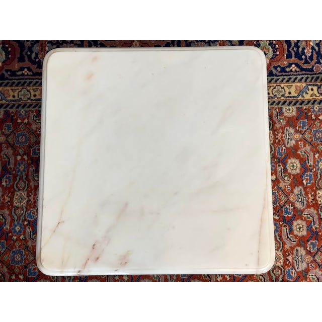1960’s Italian Provincial Pedestal Marble Top End Table by Weiman For Sale - Image 9 of 12